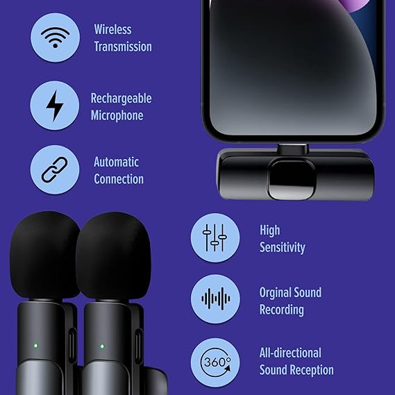 Twin Pack Lavalier TikTok YouTube video recoding Mic K11 Twin Pack Lavalier TikTok YouTube video recoding Mic K11
